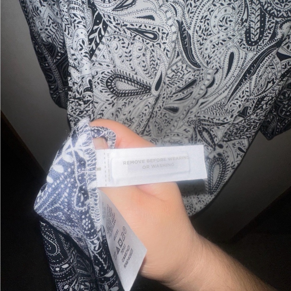 Loft Paisley Shift Long Sleeve Floral Color block Dress Size Small NWOT - Picture 8 of 12